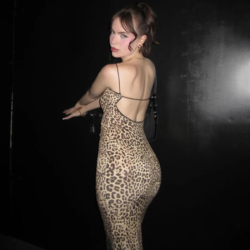 Haley | Midi jurk met Luipaard Print